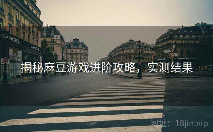 揭秘麻豆游戏进阶攻略，实测结果